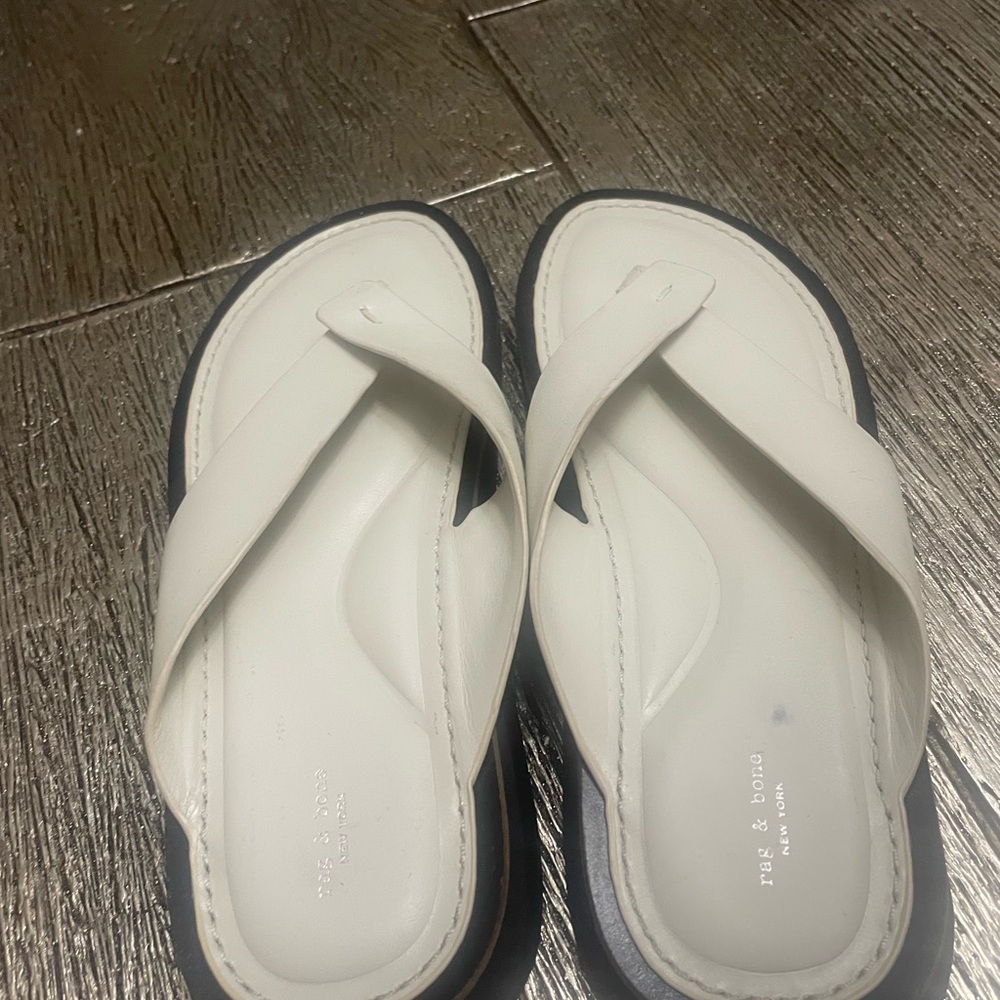 Rag &Bone Leather slides neutral in color size 37.5 - Picture 2 of 6